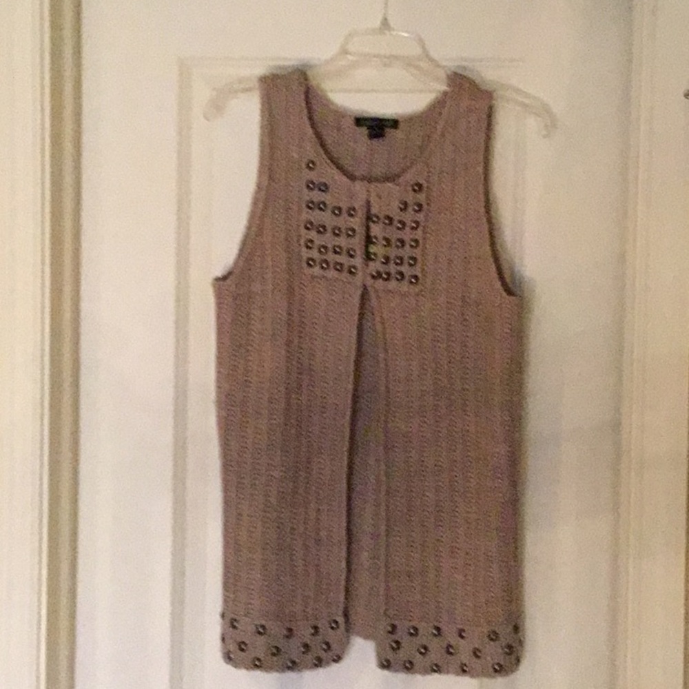 Sweater vest, studded trim
